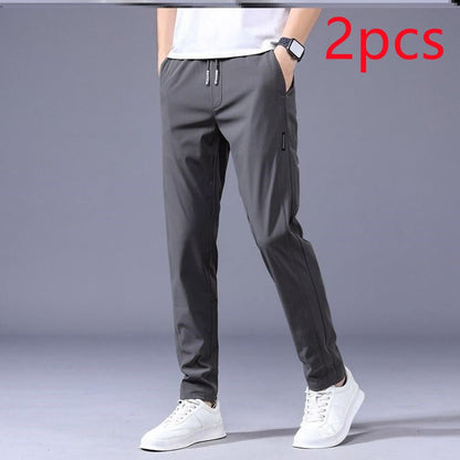 Drawstring Trousers Thin Casual Pants Korean Version Loose Straight Sweatpants Mens Clothing – travel - inspired 0 by Aroundtheworldinarush