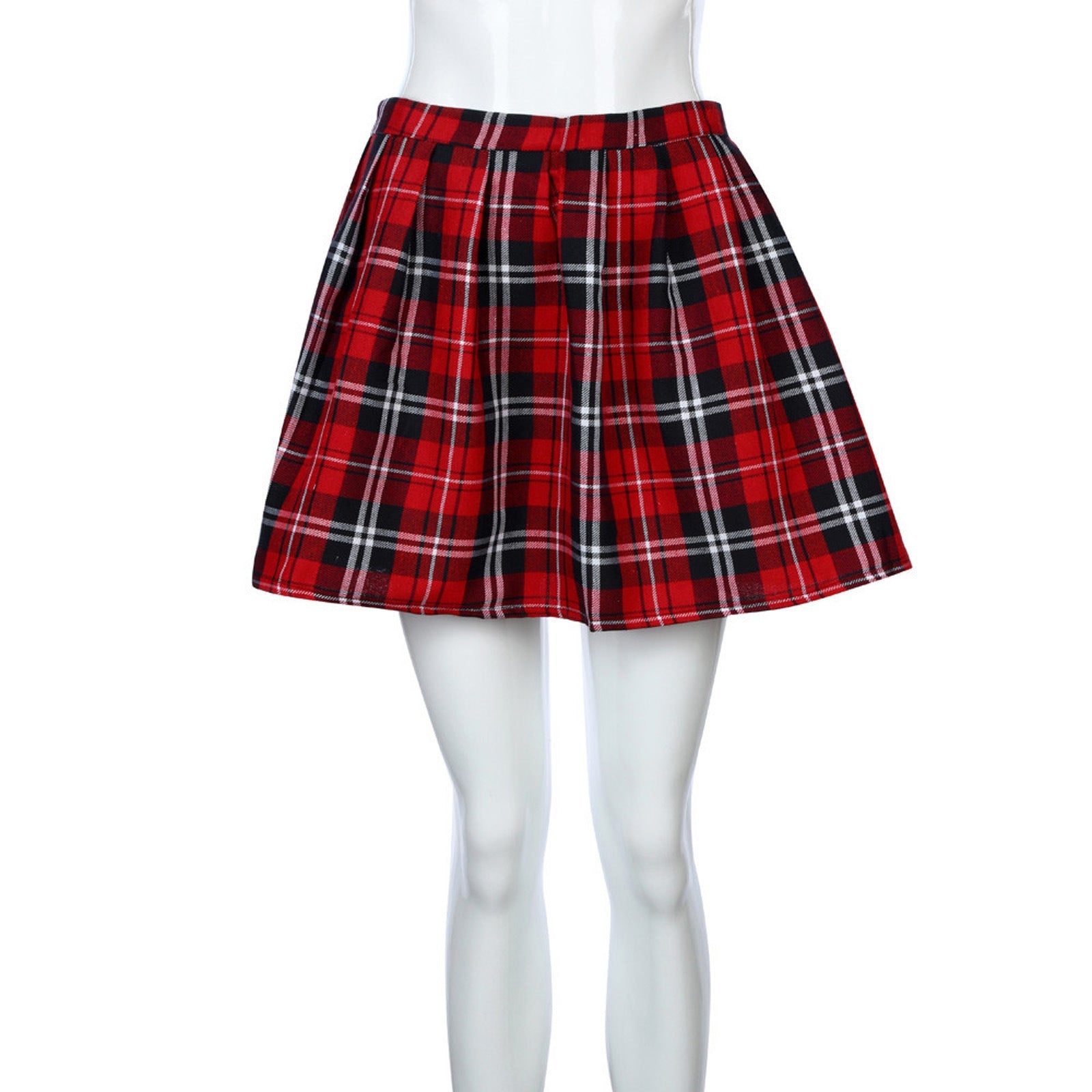 Fashion Women's Plaid Mid - waist Pleated Skirt – travel - inspired 0 by Aroundtheworldinarush