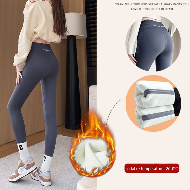 Fleece Thickened Leggings Winter - 20 To 5 Shark Pants For Women High Waist Tight Skinny Tummy Control Buttocks Slimming Yoga Pants – travel - inspired 4 by Aroundtheworldinarush