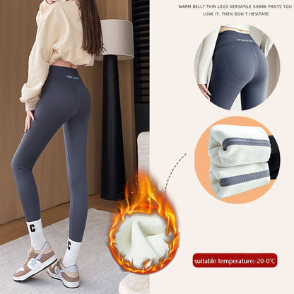 Fleece Thickened Leggings Winter - 20 To 5 Shark Pants For Women High Waist Tight Skinny Tummy Control Buttocks Slimming Yoga Pants – travel - inspired 4 by Aroundtheworldinarush