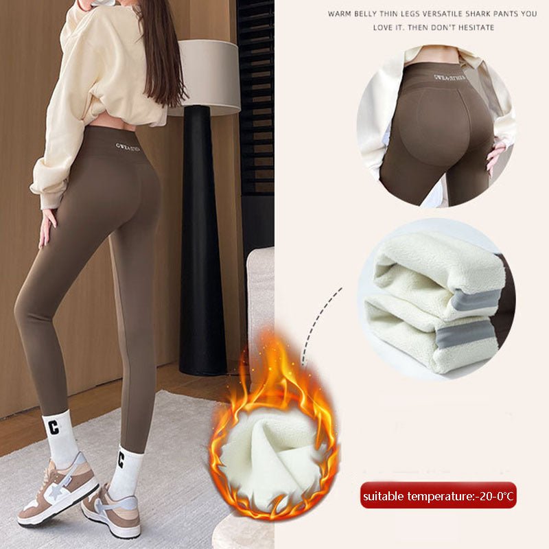 Fleece Thickened Leggings Winter - 20 To 5 Shark Pants For Women High Waist Tight Skinny Tummy Control Buttocks Slimming Yoga Pants – travel - inspired 4 by Aroundtheworldinarush