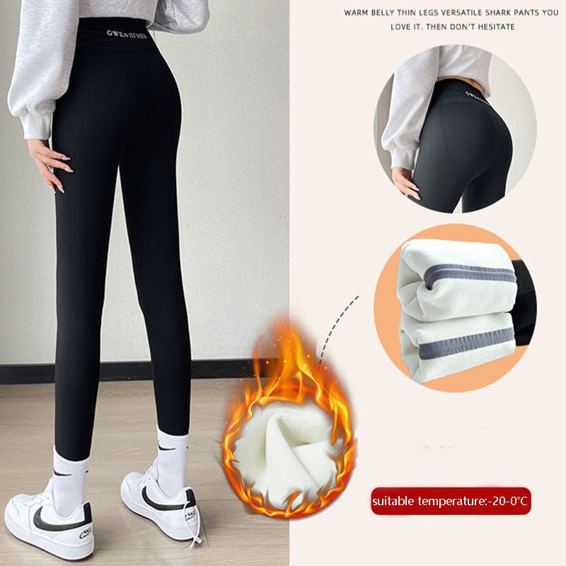 Fleece Thickened Leggings Winter - 20 To 5 Shark Pants For Women High Waist Tight Skinny Tummy Control Buttocks Slimming Yoga Pants – travel - inspired 4 by Aroundtheworldinarush