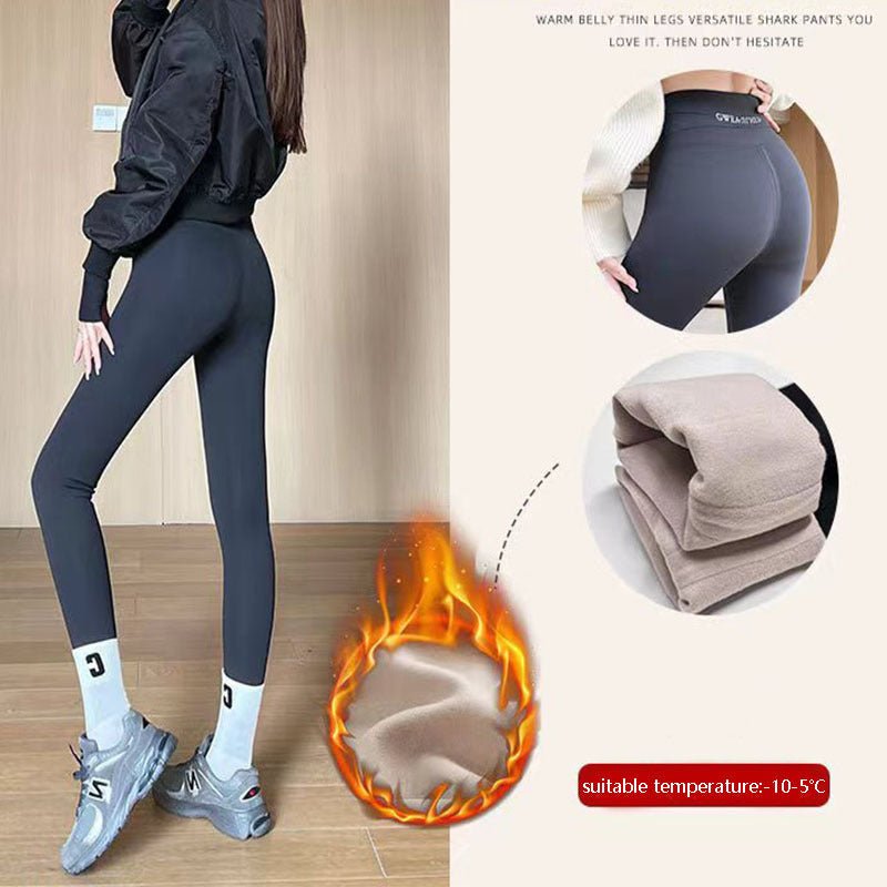 Fleece Thickened Leggings Winter - 20 To 5 Shark Pants For Women High Waist Tight Skinny Tummy Control Buttocks Slimming Yoga Pants – travel - inspired 4 by Aroundtheworldinarush