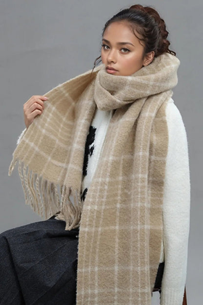 Fringe Plaid Thermal Scarf – travel - inspired by Aroundtheworldinarush