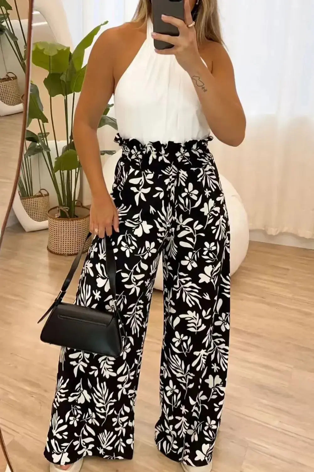 Full Size Printed High Waist Wide Leg Pants – travel - inspired by Aroundtheworldinarush