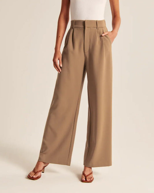 High Waist Straight Trousers With Pockets Wide Leg Casual Pants For Women – travel - inspired 0 by Aroundtheworldinarush