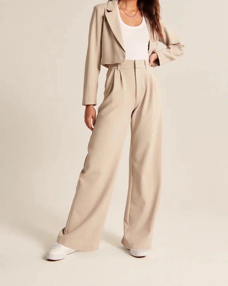 High Waist Straight Trousers With Pockets Wide Leg Casual Pants For Women – travel - inspired 0 by Aroundtheworldinarush