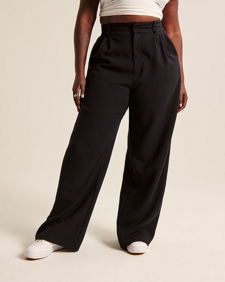High Waist Straight Trousers With Pockets Wide Leg Casual Pants For Women – travel - inspired 0 by Aroundtheworldinarush