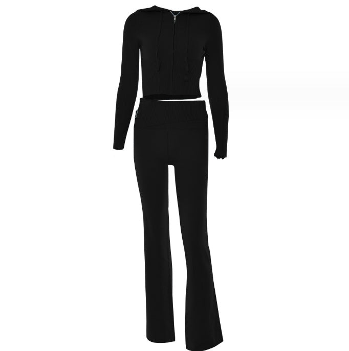 Hoodie Suit Women Leisure Sexy Zip Long Sleeve Sweater And High Waist Long Pants Set – travel - inspired 0 by Aroundtheworldinarush