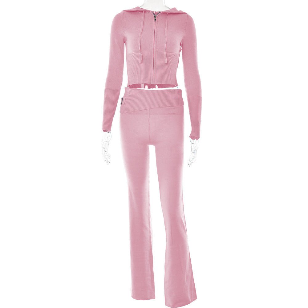 Hoodie Suit Women Leisure Sexy Zip Long Sleeve Sweater And High Waist Long Pants Set – travel - inspired 0 by Aroundtheworldinarush