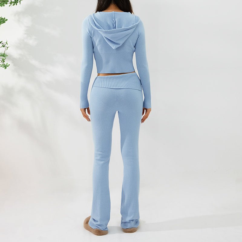 Hoodie Suit Women Leisure Sexy Zip Long Sleeve Sweater And High Waist Long Pants Set – travel - inspired 0 by Aroundtheworldinarush