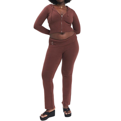 Hoodie Suit Women Leisure Sexy Zip Long Sleeve Sweater And High Waist Long Pants Set – travel - inspired 0 by Aroundtheworldinarush