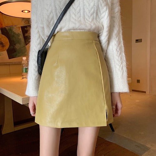 HOT Fashion Women Shiny Leather Skirts Female Solid Bodycon Pencil Short Mini Skirt Woman Zipper High Waist Skirt – travel - inspired 0 by Aroundtheworldinarush