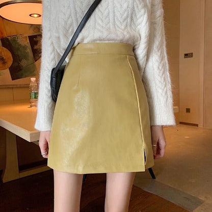 HOT Fashion Women Shiny Leather Skirts Female Solid Bodycon Pencil Short Mini Skirt Woman Zipper High Waist Skirt – travel - inspired 0 by Aroundtheworldinarush