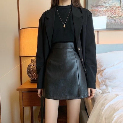 HOT Fashion Women Shiny Leather Skirts Female Solid Bodycon Pencil Short Mini Skirt Woman Zipper High Waist Skirt – travel - inspired 0 by Aroundtheworldinarush