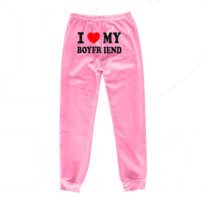 I Love MY BOYFRIEND Printed Trousers Casual Sweatpants Men And Women Sports Pants – travel - inspired 0 by Aroundtheworldinarush