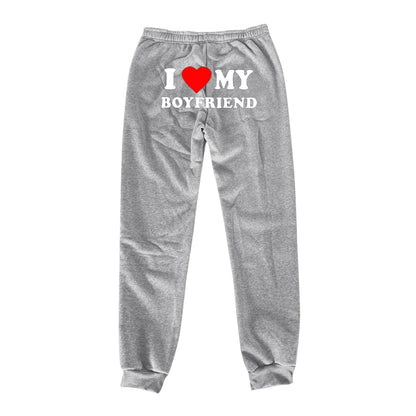 I Love MY BOYFRIEND Printed Trousers Casual Sweatpants Men And Women Sports Pants – travel - inspired 0 by Aroundtheworldinarush