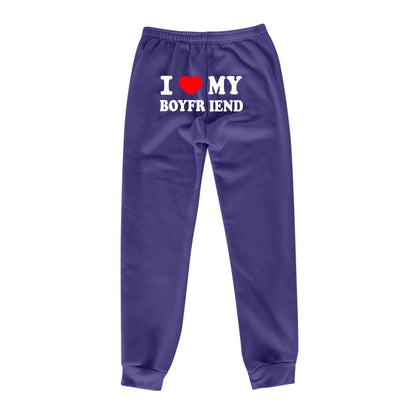 I Love MY BOYFRIEND Printed Trousers Casual Sweatpants Men And Women Sports Pants – travel - inspired 0 by Aroundtheworldinarush
