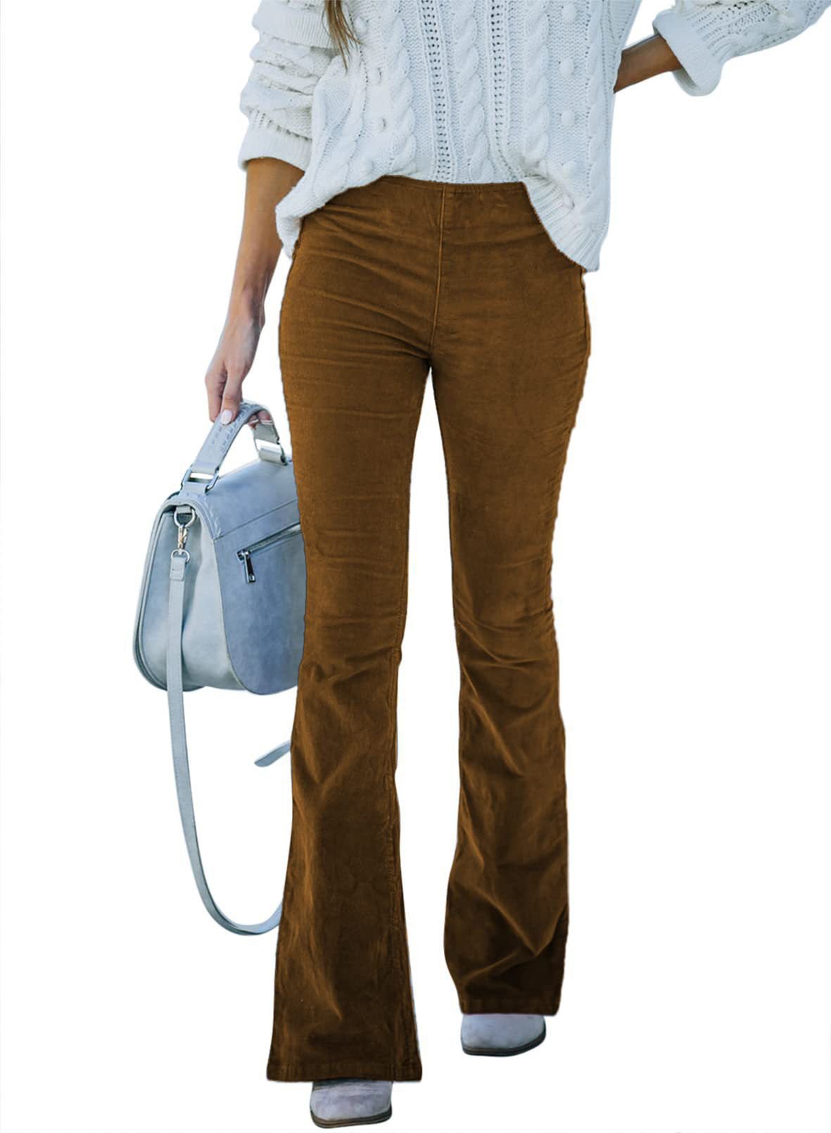 Ins Corduroy High Waist Flared Pants Fashion Casual Slim Solid Color Trousers Autumn And Winter Women's Clothing – travel - inspired 0 by Aroundtheworldinarush