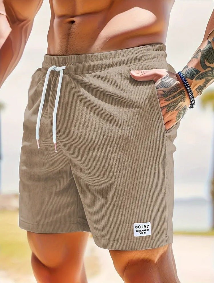 Lace - up Drawstring Shorts Summer Corduroy Sports Short Pants Mens Clothing – travel - inspired 0 by Aroundtheworldinarush