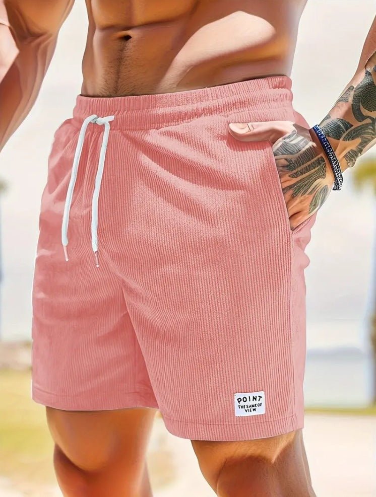 Lace - up Drawstring Shorts Summer Corduroy Sports Short Pants Mens Clothing – travel - inspired 0 by Aroundtheworldinarush