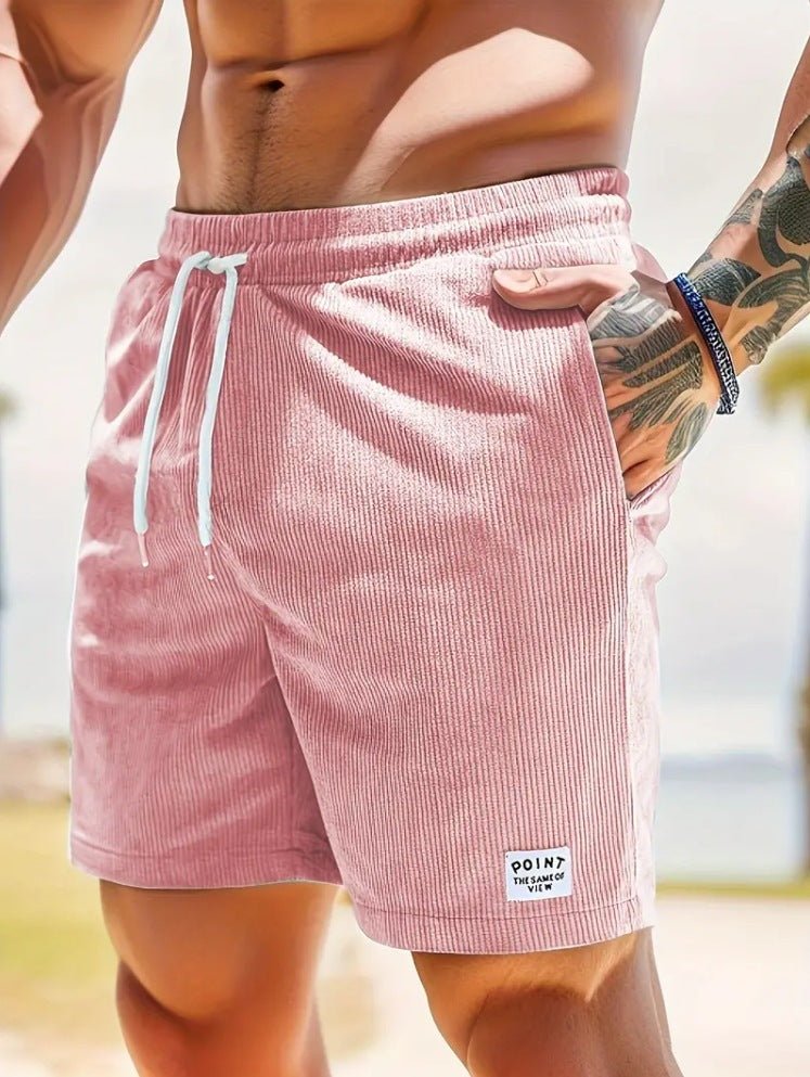 Lace - up Drawstring Shorts Summer Corduroy Sports Short Pants Mens Clothing – travel - inspired 0 by Aroundtheworldinarush