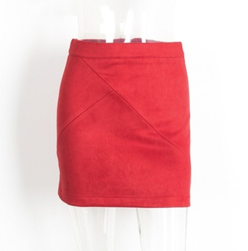 Ladies Leather Suede Pencil Skirt Bodycon Short Skirts Women – travel - inspired 0 by Aroundtheworldinarush