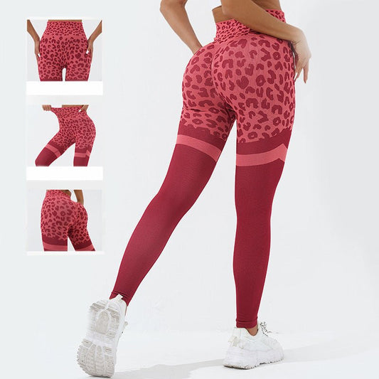 Leopard Print Fitness Pants For Women High Waist Butt Lifting Seamless Leggings Elastic Running Sport Training Yoga Pants Gym Outfits Clothing – travel - inspired 4 by Aroundtheworldinarush