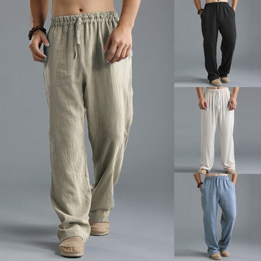 Men's Breathable Linen Loose Casual Sports Pants – travel - inspired 0 by Aroundtheworldinarush