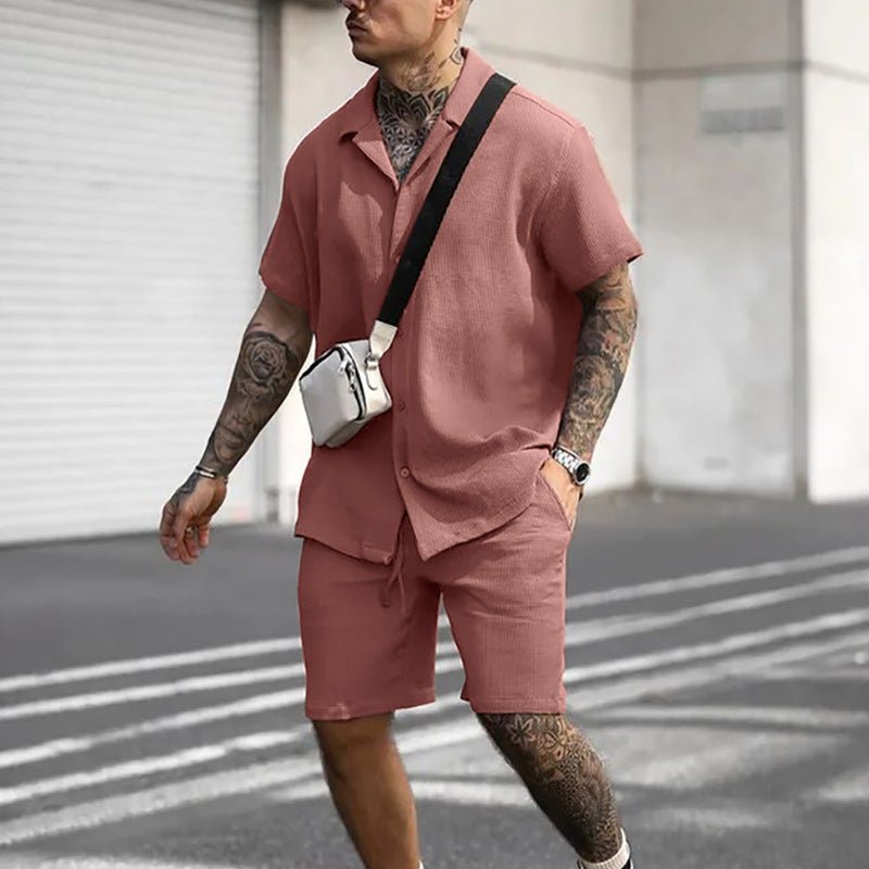 Men's Casual And Comfortable Polo Short - sleeved Shorts Suit – travel - inspired 0 by Aroundtheworldinarush