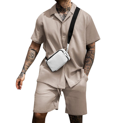 Men's Casual And Comfortable Polo Short - sleeved Shorts Suit – travel - inspired 0 by Aroundtheworldinarush