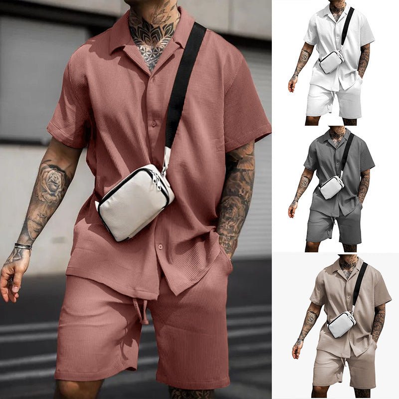Men's Casual And Comfortable Polo Short - sleeved Shorts Suit – travel - inspired 0 by Aroundtheworldinarush
