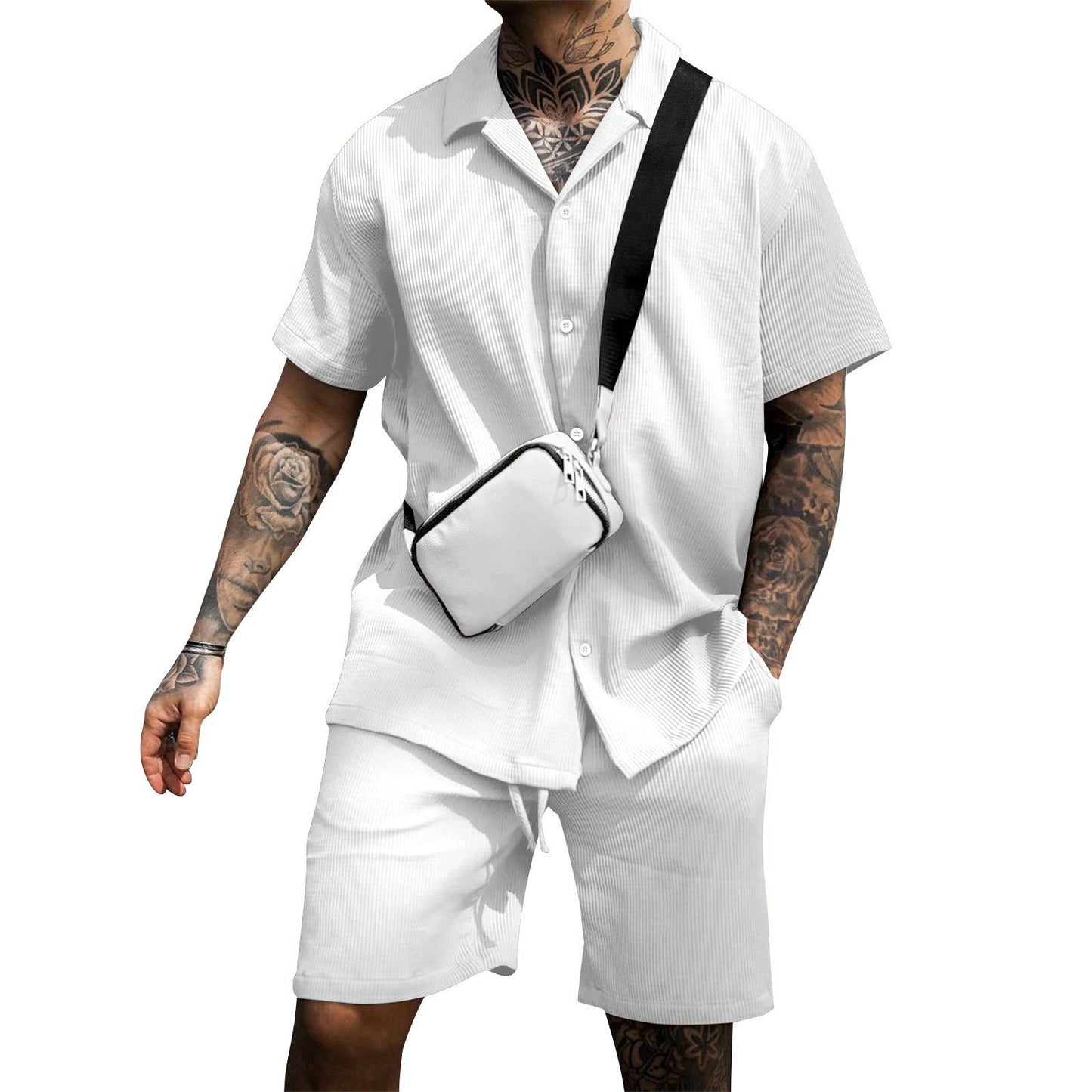 Men's Casual And Comfortable Polo Short - sleeved Shorts Suit – travel - inspired 0 by Aroundtheworldinarush