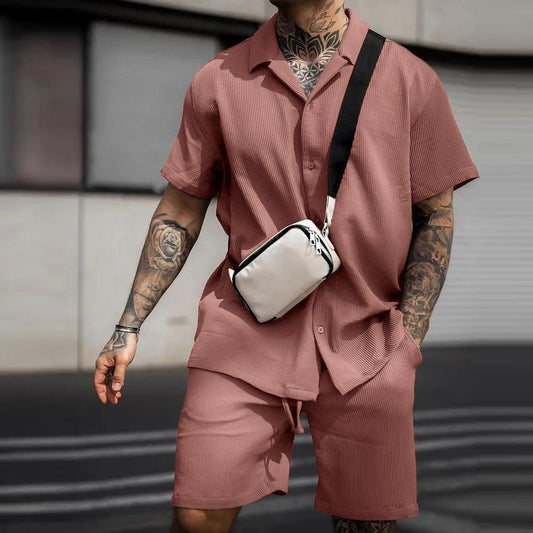 Men's Casual And Comfortable Polo Short - sleeved Shorts Suit – travel - inspired 0 by Aroundtheworldinarush