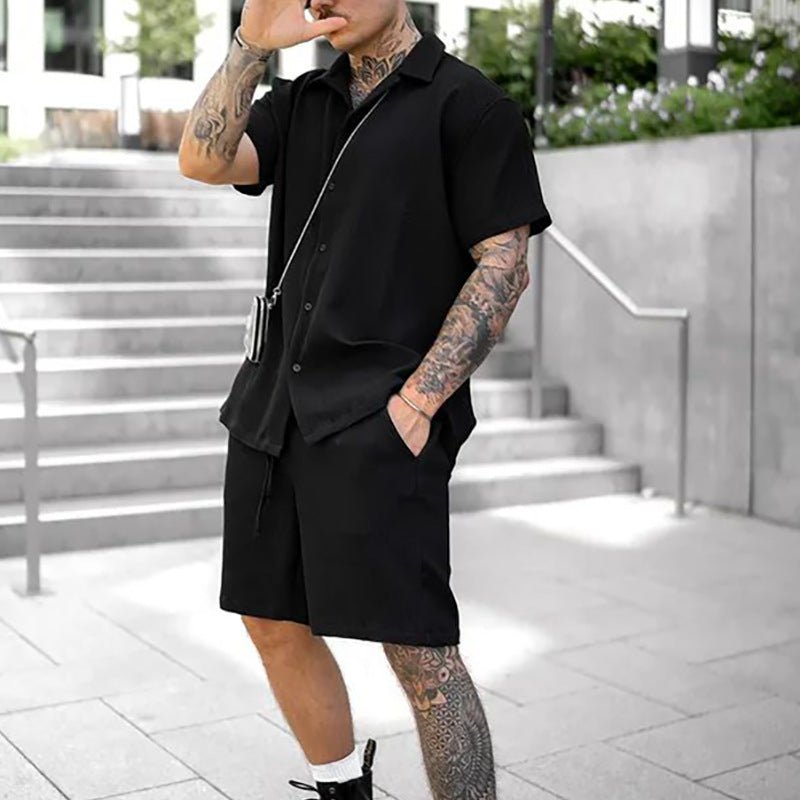 Men's Casual And Comfortable Polo Short - sleeved Shorts Suit – travel - inspired 0 by Aroundtheworldinarush