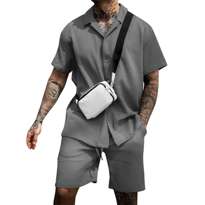 Men's Casual And Comfortable Polo Short - sleeved Shorts Suit – travel - inspired 0 by Aroundtheworldinarush