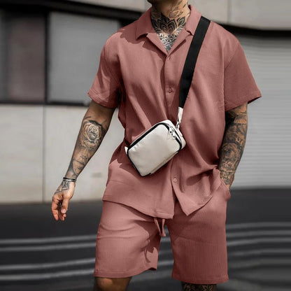 Men's Casual And Comfortable Polo Short - sleeved Shorts Suit – travel - inspired 0 by Aroundtheworldinarush
