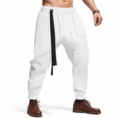 Men's Casual Pants Solid Waffle Male Hip Hop Streetwear Track Pants Joggers Trousers Fashion Harajuku Men Pants – travel - inspired 0 by Aroundtheworldinarush