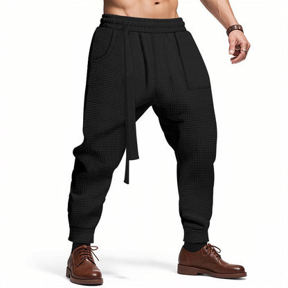 Men's Casual Pants Solid Waffle Male Hip Hop Streetwear Track Pants Joggers Trousers Fashion Harajuku Men Pants – travel - inspired 0 by Aroundtheworldinarush