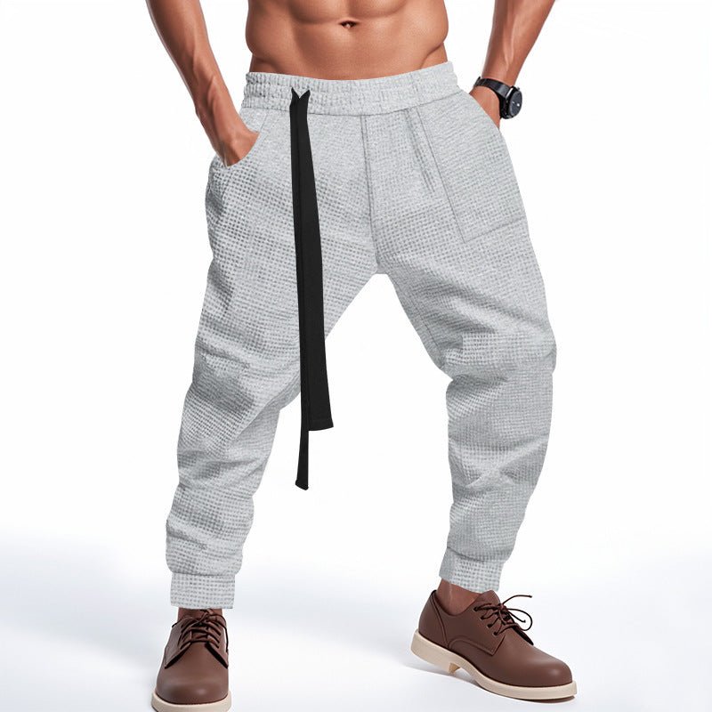 Men's Casual Pants Solid Waffle Male Hip Hop Streetwear Track Pants Joggers Trousers Fashion Harajuku Men Pants – travel - inspired 0 by Aroundtheworldinarush