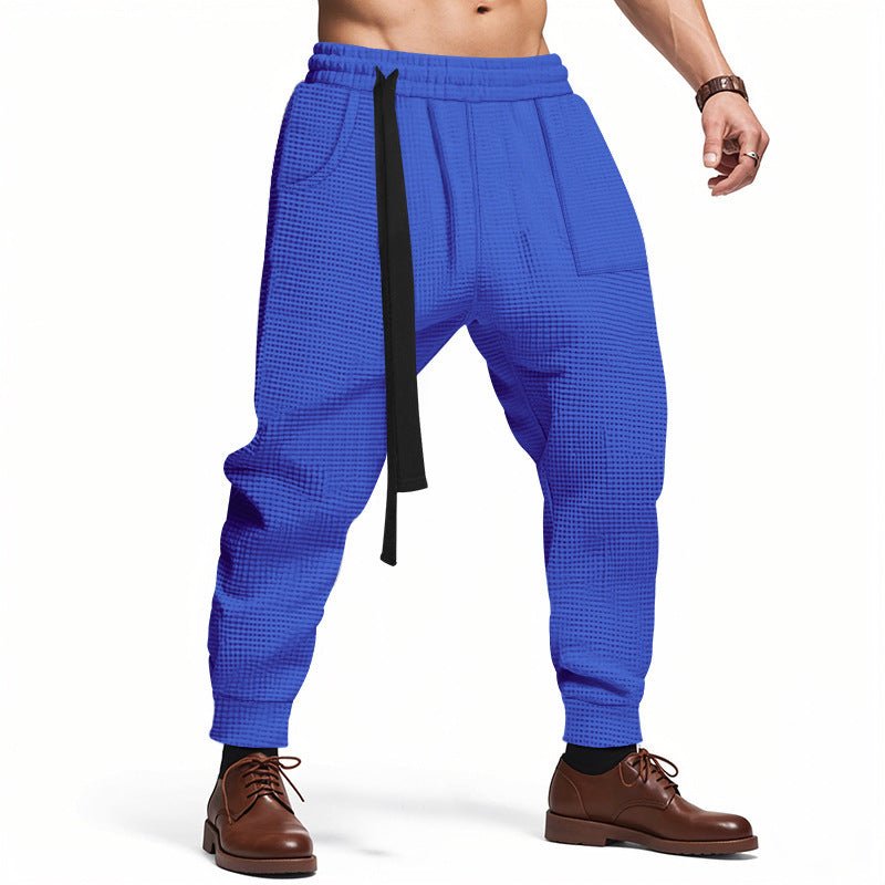 Men's Casual Pants Solid Waffle Male Hip Hop Streetwear Track Pants Joggers Trousers Fashion Harajuku Men Pants – travel - inspired 0 by Aroundtheworldinarush