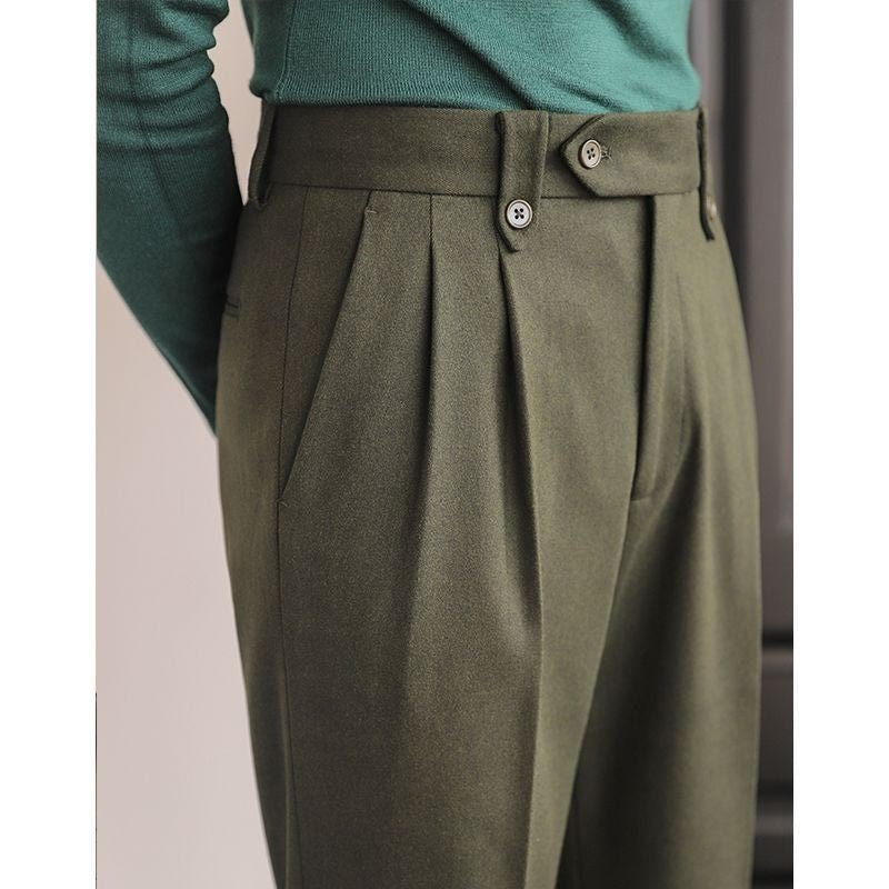 Men's Naples High - waisted Straight Leg Casual Dress Pants Wool Thick – travel - inspired 0 by Aroundtheworldinarush