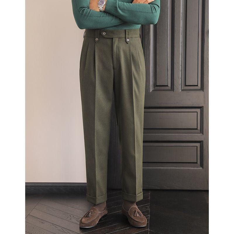 Men's Naples High - waisted Straight Leg Casual Dress Pants Wool Thick – travel - inspired 0 by Aroundtheworldinarush