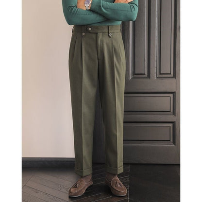 Men's Naples High - waisted Straight Leg Casual Dress Pants Wool Thick – travel - inspired 0 by Aroundtheworldinarush