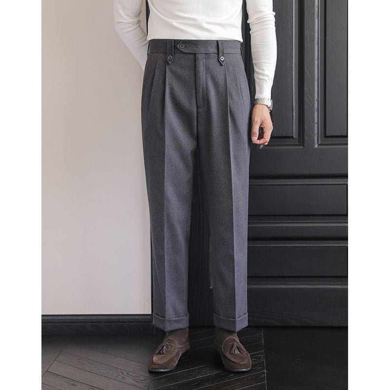 Men's Naples High - waisted Straight Leg Casual Dress Pants Wool Thick – travel - inspired 0 by Aroundtheworldinarush