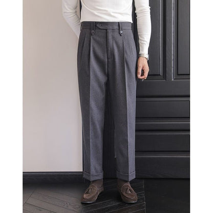 Men's Naples High - waisted Straight Leg Casual Dress Pants Wool Thick – travel - inspired 0 by Aroundtheworldinarush