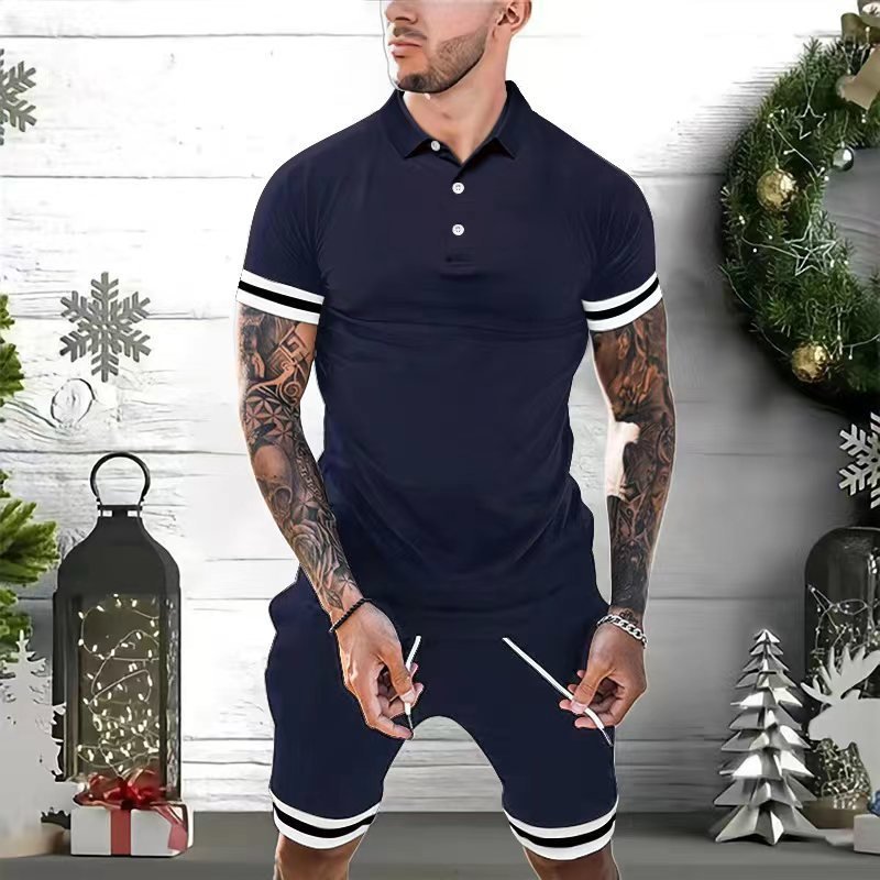 Mens Short Sets 2 Piece Outfits Polo Shirt Fashion Summer Tracksuits Casual Set Short Sleeve And Shorts Set For Men – travel - inspired 4 by Aroundtheworldinarush