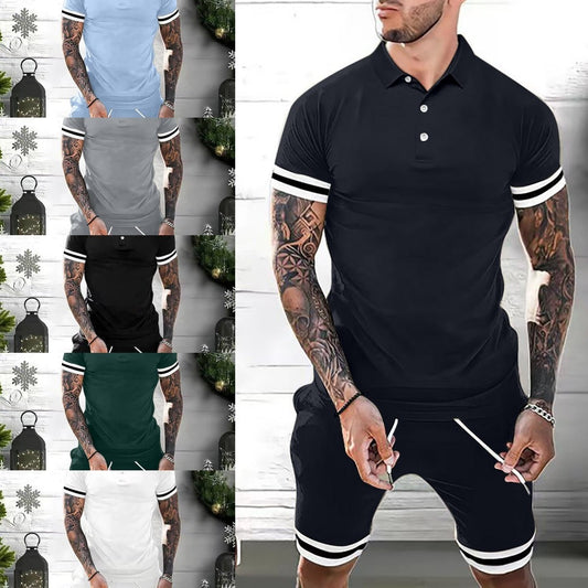 Mens Short Sets 2 Piece Outfits Polo Shirt Fashion Summer Tracksuits Casual Set Short Sleeve And Shorts Set For Men – travel - inspired 4 by Aroundtheworldinarush