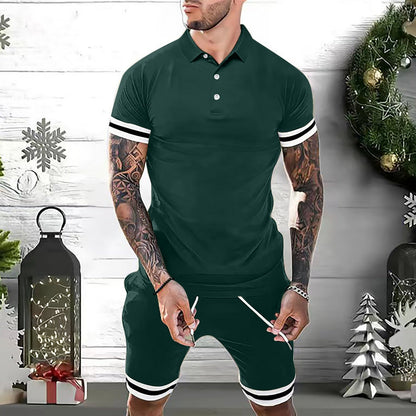 Mens Short Sets 2 Piece Outfits Polo Shirt Fashion Summer Tracksuits Casual Set Short Sleeve And Shorts Set For Men – travel - inspired 4 by Aroundtheworldinarush