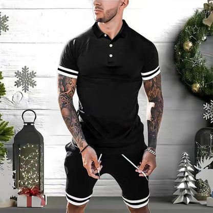 Mens Short Sets 2 Piece Outfits Polo Shirt Fashion Summer Tracksuits Casual Set Short Sleeve And Shorts Set For Men – travel - inspired 4 by Aroundtheworldinarush
